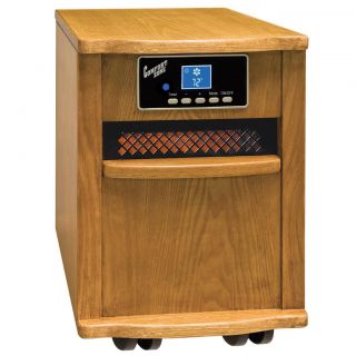 Comfort Zone Oak Wood Cabinet Infared Quartz Heater