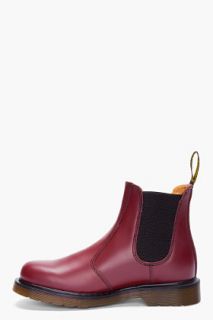 Dr. Martens Burgundy Leather Chelsea Boots for men