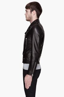 Saint Laurent Black Leather Classic Biker Jacket for men