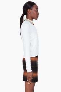 Marc By Marc Jacobs Ivory Leather Collar Mika Cardigan for women