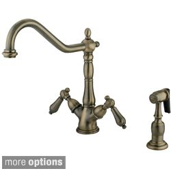 Vintage Brass Kitchen Faucet with Side Sprayer Today $139.99