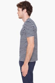 Wings + Horns Navy Striped Henley for men