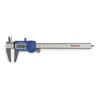 Westward 1AAU4 Digital Caliper, 0 6 In, 1.5 In Deep Jaw