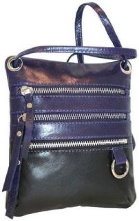 Nino Bossi Crunch Leather Cross Body Mini Bag Viola