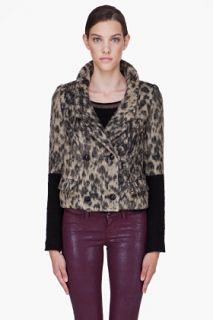 Smythe Beige Leopard Alpaca Mohair Jacket for women