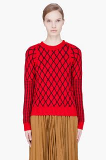 Kenzo Red Quilted Knit Sweater for women