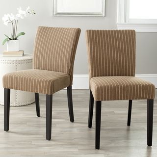 Safavieh Camille Brown Pinstripe Dining Chairs (Set of 2)