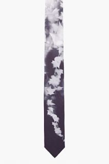 Alexander McQueen Grey Ivy Print Tie for men
