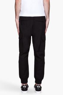 Y 3 Black Cinched Cuff Cargo Pants for men