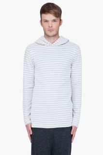 Y 3 White Shadow Stripe Hoodie for men