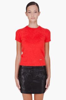 Dsquared2 Red Mohair Jersey T shirt for women