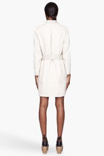 See by Chloé Cream Contrastig Twill Waist tie Coat for women