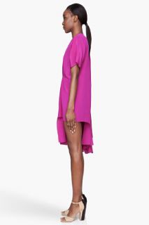 Maison Martin Margiela Fuchsia Draping Silk Asymmetric Short Dress for women