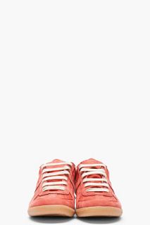 Maison Martin Margiela Brick Red Nubuck And Textile Sneakers for men