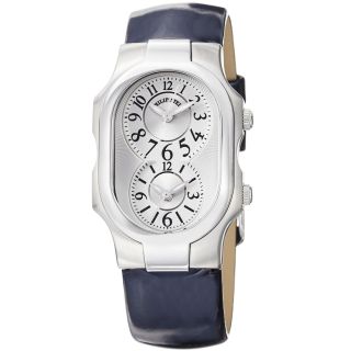 Philip Stein Womens Signature Blue Patent Leather Strap Watch MSRP