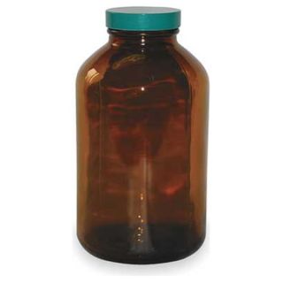 Vestil BTL UVW G 32 Amber Glass Bottle, UV Rated, 32 Ounce, Pack of 6