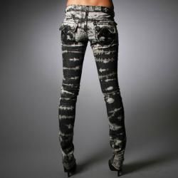 Laguna Beach Jeans Womens Hermosa Beach Black Wash Burn Out Pants