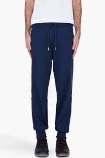 SLVR Navy French Terry Lounge Pants for men