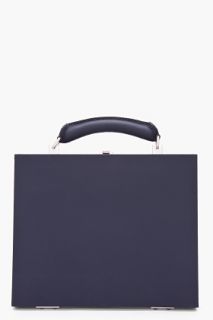 Lanvin Small Navy Solid Briefcase for men