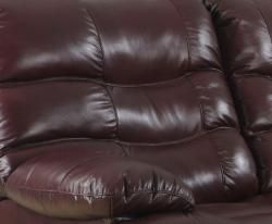 Cameron Burgundy Leather Reclining Sofa and Two Recliner/Glider Chairs