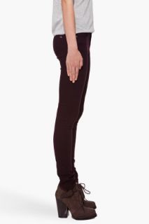 Rag & Bone Dark Maroon Skinny Jeans for women