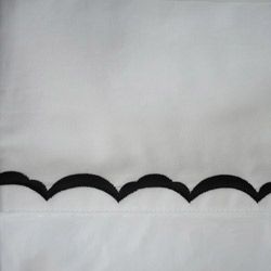 Scallop Embroidery 300 Thread Count Cotton Percale Sheet Set