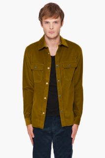 A.P.C. Olive Cord Overshirt for men