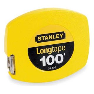 Stanley 34 106 Measuring Tape, Yellow, 100 Ft, ABS, Closed