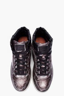 Diesel Gunmetal Padded Invasion Sneakers for men