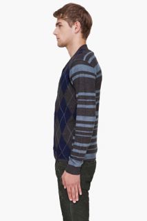 Diesel Charcoal Striped K mattel Cardigan for men