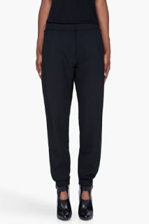 Michael Angel Tapered Black Wool Forth Coming Pants for women