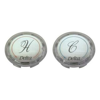 Delta RP19659 Faucet Handle Buttons, Hot and Cold, Clear