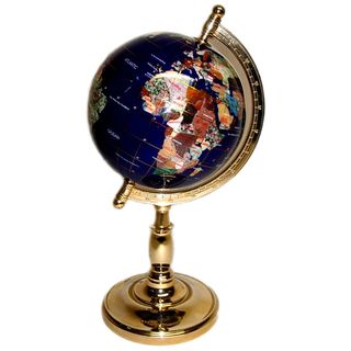 Threestar Gemstone World Map Globe