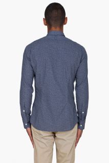 J. Lindeberg Navy Spotted Warren Buttondown for men