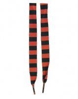 Outer Rebel Fashion Shoelaces  Black & Red Stripe