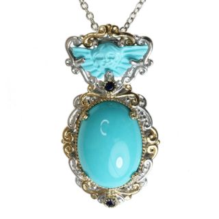 Michael Valitutti Two tone Turquoise and Blue Sapphire Necklace Today