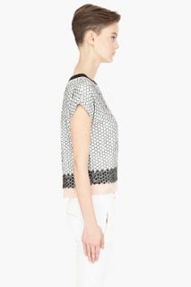 Diane Von Furstenberg White Raechel Honeycomb Sequin T shirt for women