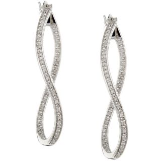 Sterling Silver 1/6ct TDW Diamond Twist Dangle Earrings Today $84.99