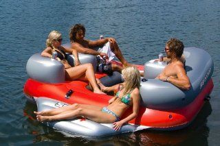 Sea Doo 4 Person Inflatable Aqua Lounge with  System