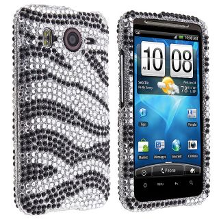 Silver/ Black Zebra Diamond Snap on Case for HTC Inspire 4G/ Desire HD