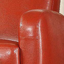 Noah Faux Leather Red Club Chair and Ottoman