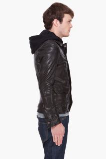 Mackage Black Leather Jarell Jacket for men