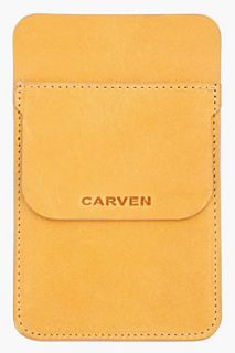 CARVEN Tan Logo embossed Pocket Protector for men