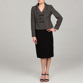 Evan Picone Womens Black/ Ivory Double breasted Skirt Suit Today $59