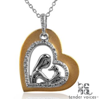 ASPCA Tender Voices Silver/ Gold 1/10ct TDW Diamond Necklace Today $