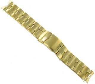 22mm Speidel Yellow Gold Tone Mens Metal Curved End Foldover Clasp
