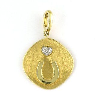 14KYG Diamond HORSE SHOE Pendant with 20in. chain