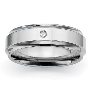 Isabella Collection Titanium Diamond Accent Grooved Band Today $139