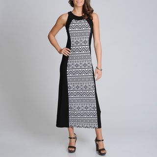 Richards Womens Black/ White Aztec Print Maxi Dress