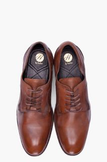 H By Hudson Brown Leather Goold Shoes for men